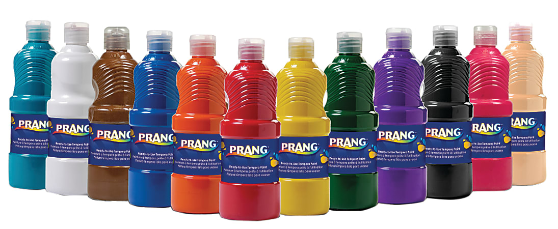 Prang Ready To Use Tempera Paint 16 Oz. Assorted Colors Pack Of 12 - Office  Depot